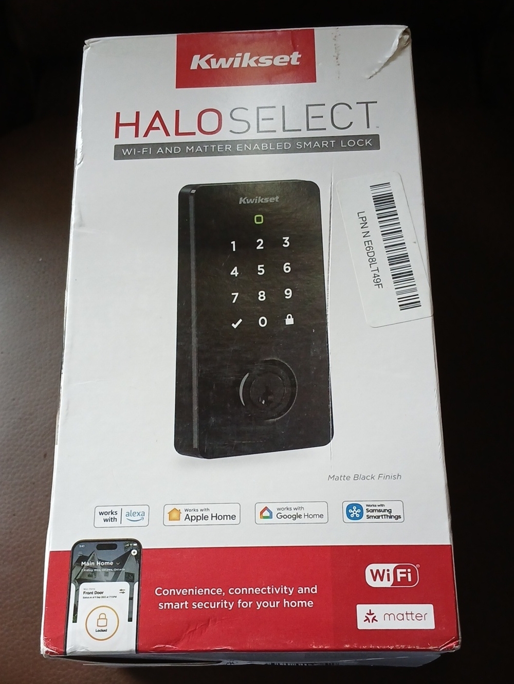 Kwikset Halo Select Smart Lock - Matte Black.     D